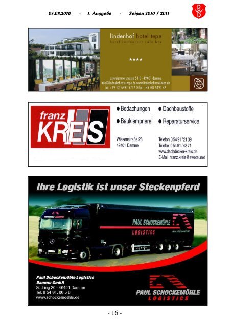 2010.08.07 RW-Kurier Ausgabe 1 - Rot Weiss Damme