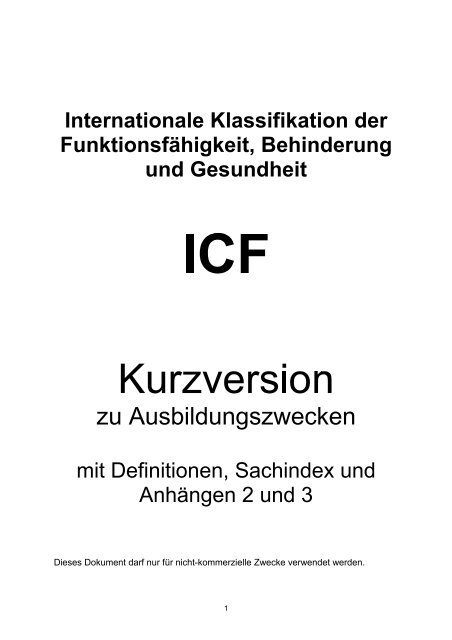 Kurzversion Des Icf Zu Ausbildungszwecken Sassonia De