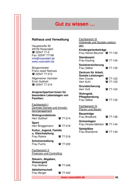 Muster Flyer A-Z kopie - in der Gemeinde Rosendahl