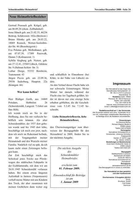 HB 3-6:heimatbrief v2.qxd - Heimatkreis Schneidemühl