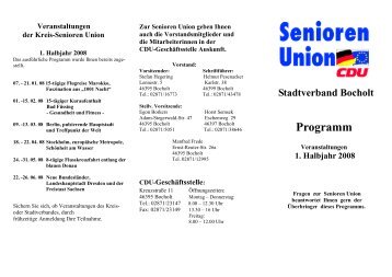 1. Halbjahr 2008 - Senioren Union - Kreisverband Borken