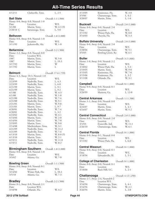 Media Guide - UTM Sports