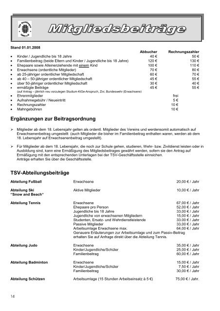 Jahresbericht 2008 - TSV Hüttlingen 1892 eV
