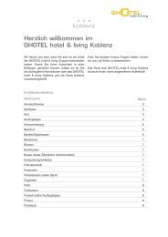 Gästeinformationen von A – Z - GHOTEL hotel & living