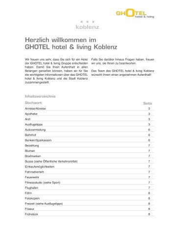 Gästeinformationen von A – Z - GHOTEL hotel & living