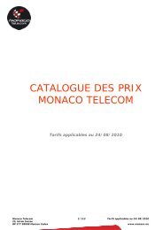 CATALOGUE DES PRIX MONACO TELECOM