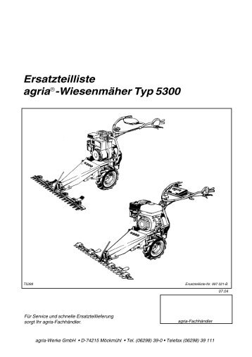 Ersatzteilliste agria -Wiesenmäher Typ 5300 - Eduard Ruf GmbH