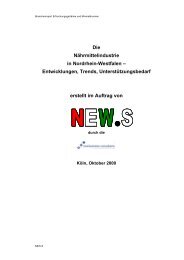 Die Nährmittelindustrie in Nordrhein-Westfalen ... - NEW.S