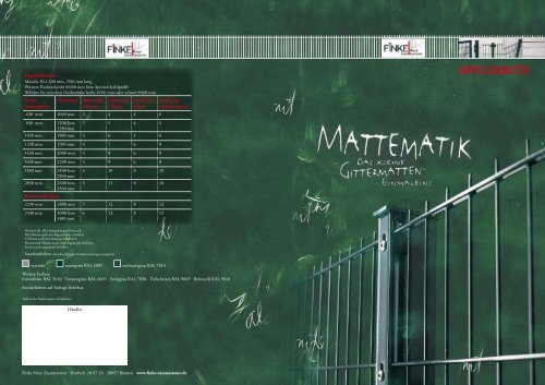 DOPPELSTABMATTEN - Finke Neue ZaunSysteme