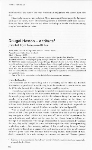 Dougal Haston - a tribute1 - Alpine Journal