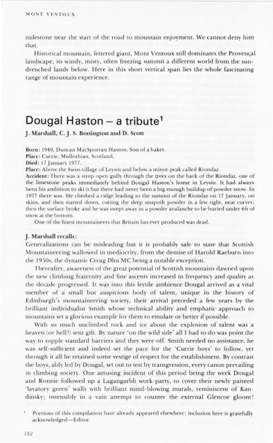 Dougal Haston - a tribute1 - Alpine Journal