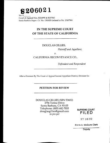 Petition for Review - California Supreme Court - Chase