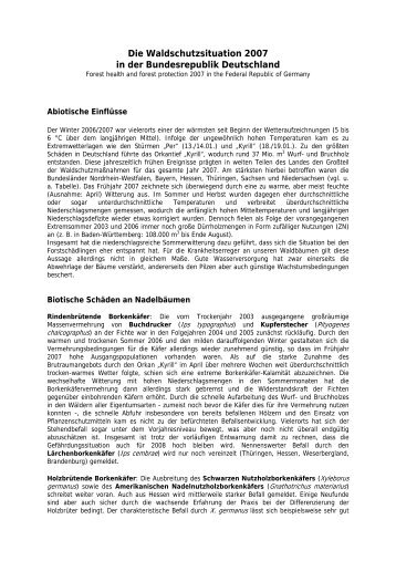 Waldschutzbericht 2007 der Biologischen Bundesanstalt ... - BMELV