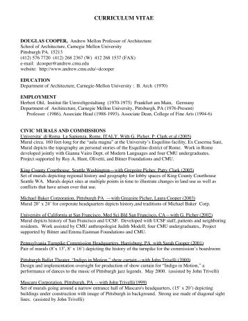 CURRICULUM VITAE - Carnegie Mellon University