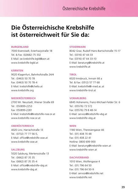 PDF-Download Frauen und Krebs - Österreichische Krebshilfe