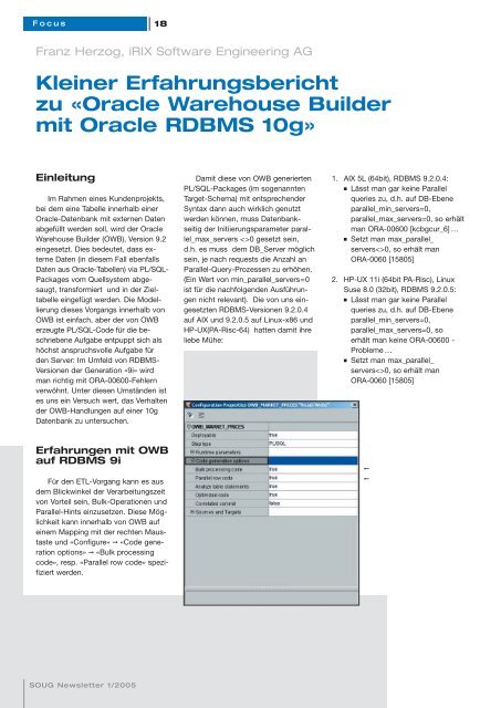 Kleiner Erfahrungsbericht zu «Oracle Warehouse Builder mit Oracle ...