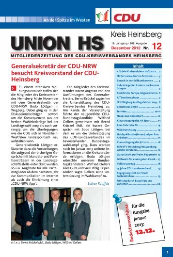 Dezember 2012 - CDU Kreisverband Heinsberg