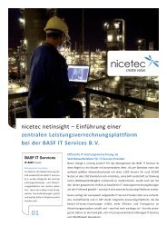 nicetec netinsight – Einführung einer zentralen Leistungsverrechnungsplattform bei der BASF IT Services B.V. 