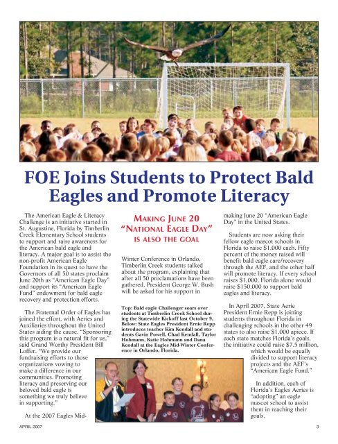 Flying with the Eagles - American Eagle Foundation