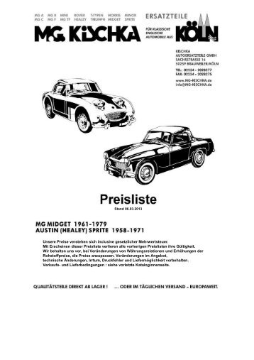 Sprite/Midget-Preisliste (PDF) - Kischka