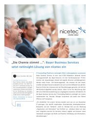 Bayer Business Services setzt netinsight-IT-Controlling Lösung von nicetec ein 