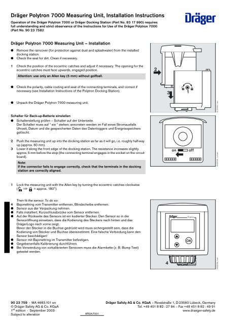 Dräger Polytron 7000 Measuring Unit, Installation Instructions