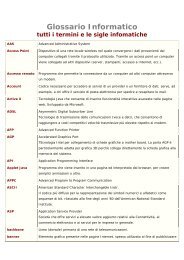 Glossario Informatico tutti i termini e le sigle infomatiche