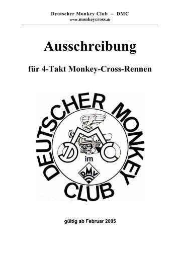 Ausschreibung - DMC - DEUTSCHER MONKEY CLUB