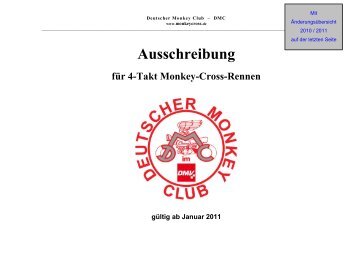 Ausschreibung - DMC - DEUTSCHER MONKEY CLUB