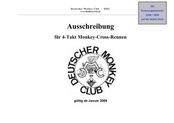 Ausschreibung - DMC - DEUTSCHER MONKEY CLUB