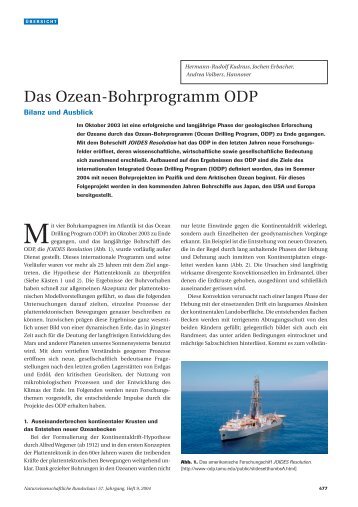 Das Ozean-Bohrprogramm ODP. Naturwissenschaftliche ... - BGR