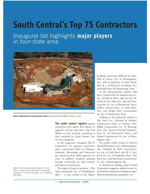 South Central's Top 75 Contractors