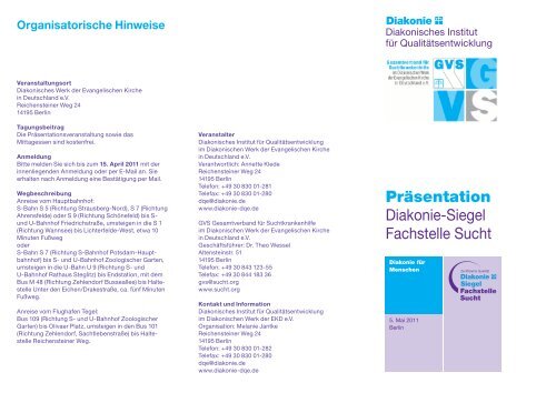 Präsentation Diakonie-Siegel Fachstelle Sucht - DQE
