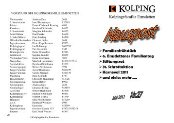 Mai 2011 - Kolpingsfamilie Emsdetten