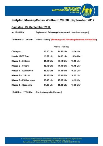 Zeitplan MonkeyCross Maitzborn  17