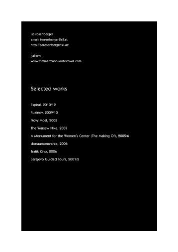 Selected works - Isa Rosenberger