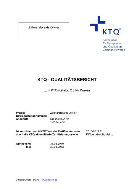 KTQ - QUALITÄTSBERICHT