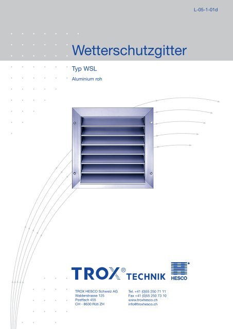 Trox Wetterschutzgitter Pdf – Trox Wetterschutzgitter Mit ...