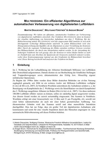 MULTIDODGING - Institut für Photogrammetrie - Universität Bonn