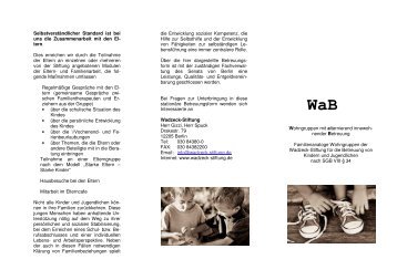 Flyer Wab - Wadzeck-Stiftung
