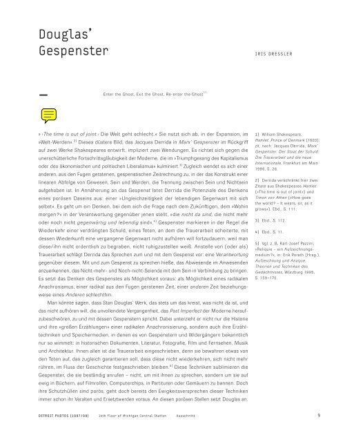 Iris Dressler, Douglas' Gespenster (deu, Katalogbeitrag in: "Stan