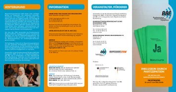 Flyer MO-Tagung 2012 Inklusion durch Partizipation - BBE