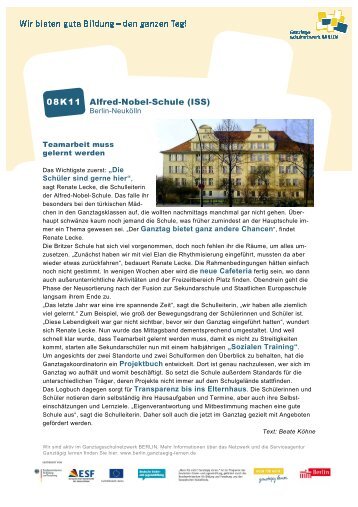 Alfred-Nobel-Schule - Ganztägig Lernen - Berlin