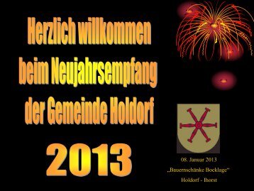 Neujahrsempfang 2013 - Gemeinde Holdorf