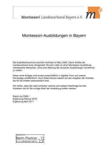 Montessori-Ausbildungen in Bayern - Montessori Landesverband ...