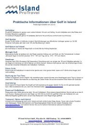 Praktische Informationen über Golf in Island