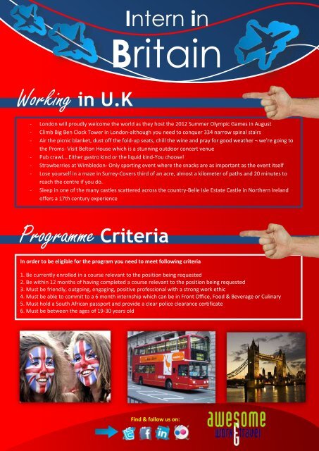 Intern in Britain - Awesome Travel
