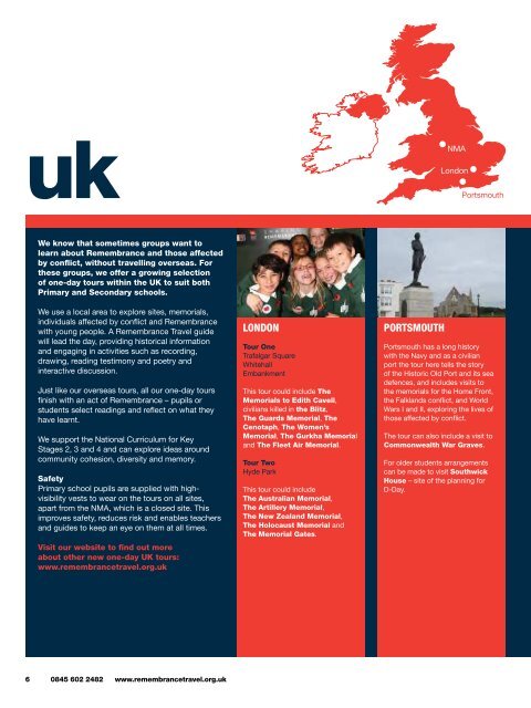 Remembrance Travel tours for schools and young people