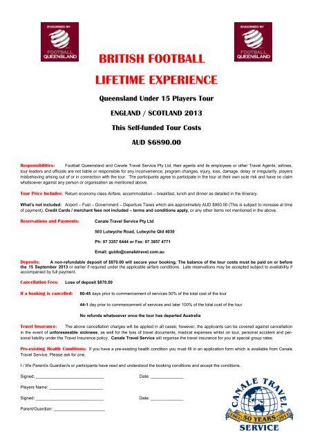 British FOOTBALL Lifetime Experience 2013 - Canale Travel