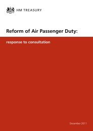 Reform of Air Passenger Duty: response to consultation - HM Treasury